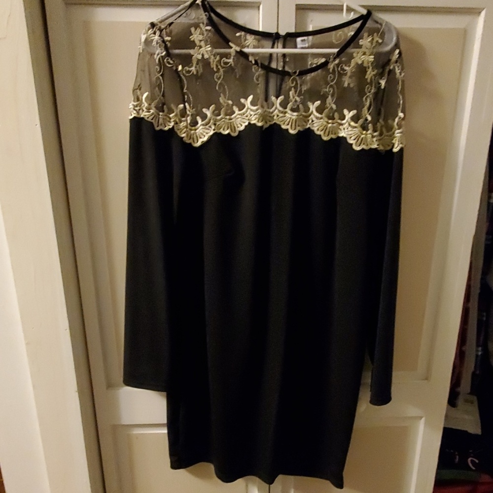 Black dress with see through